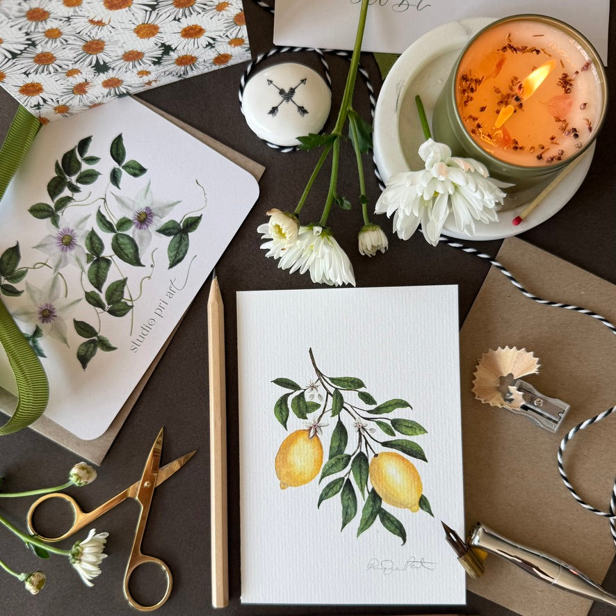 Lemon Blossom Greetings Card