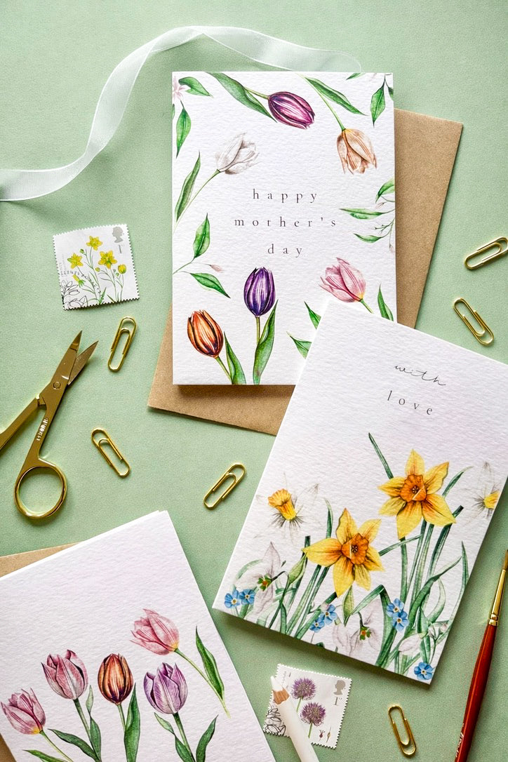 Daffodil Spring Botanical Greetings Card