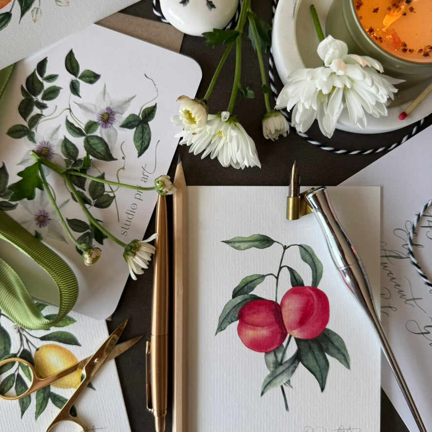 Vintage Peaches Greetings Card