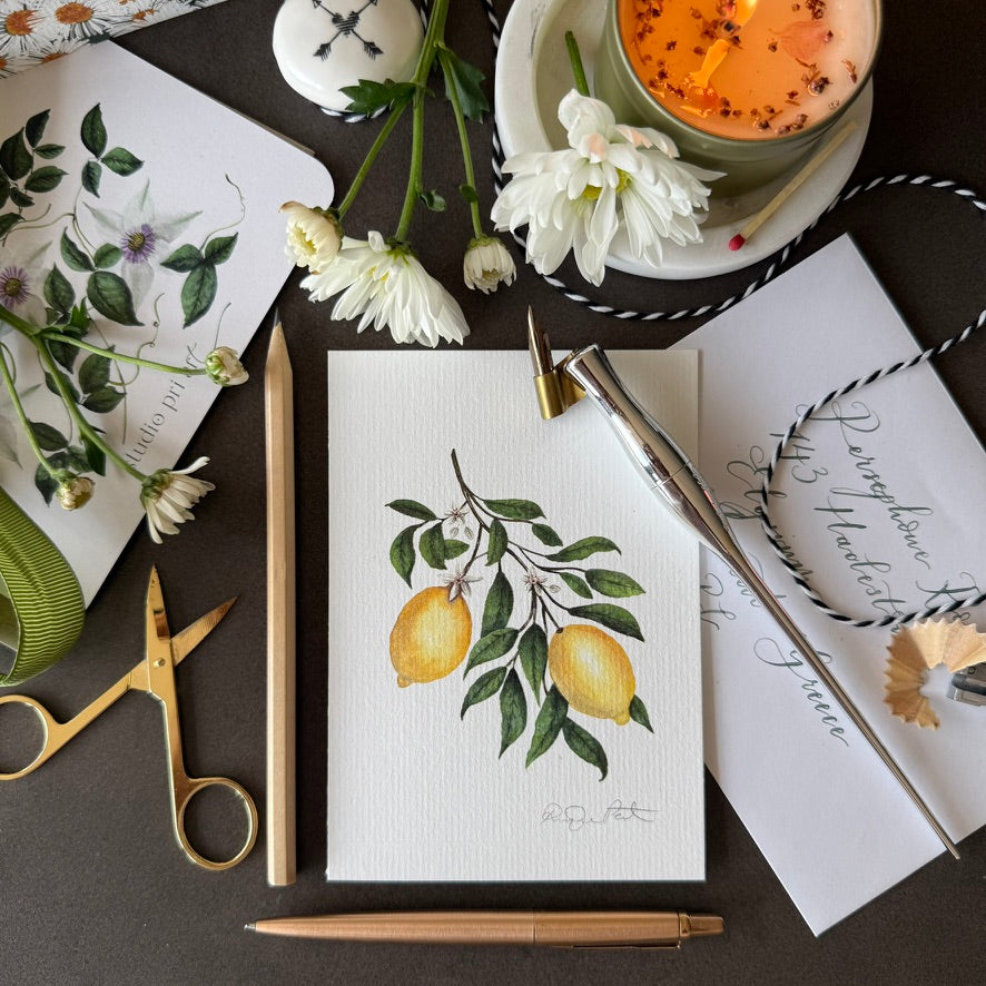 Lemon Blossom Greetings Card