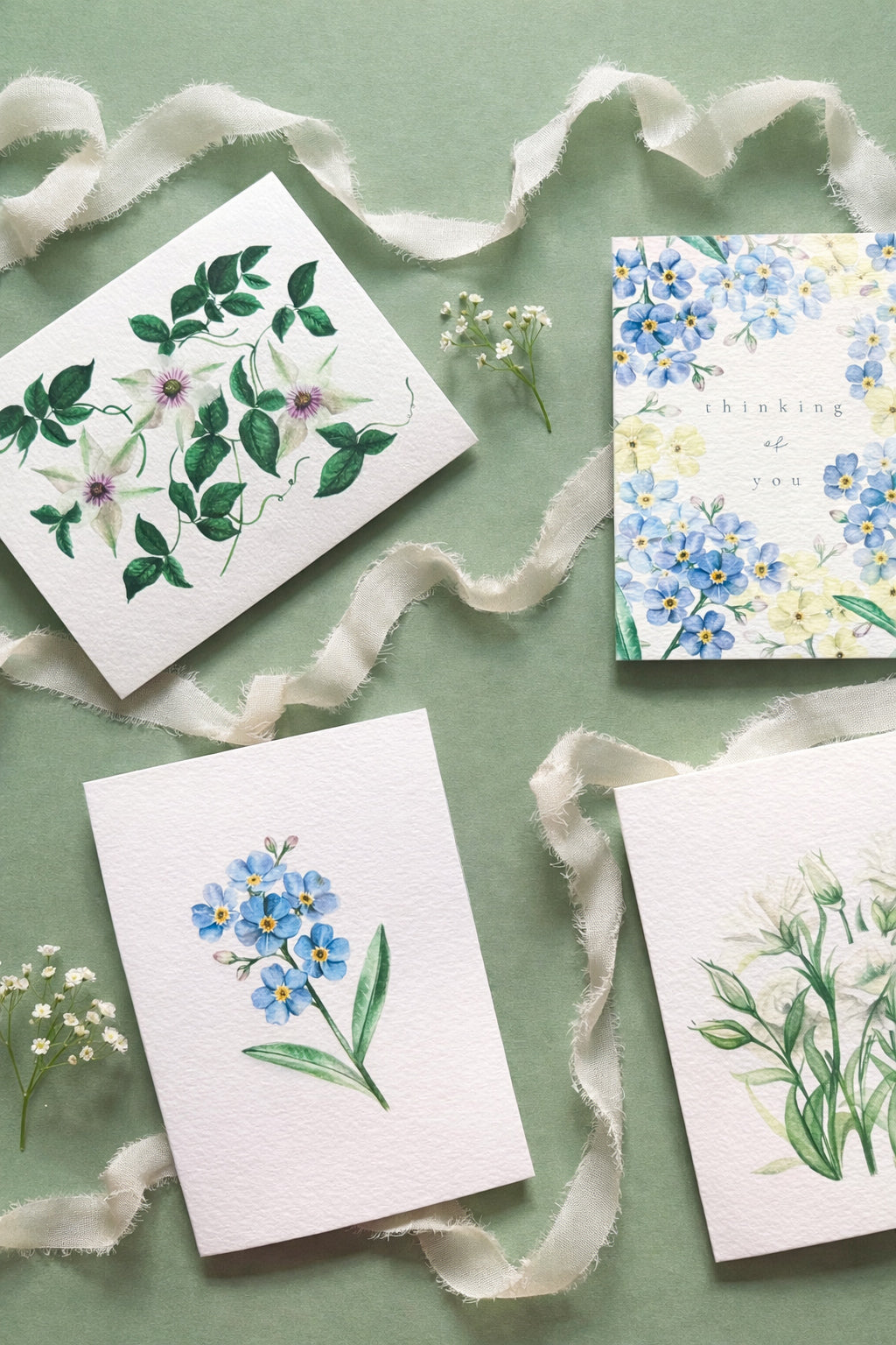Lisianthus Floral Greetings Card