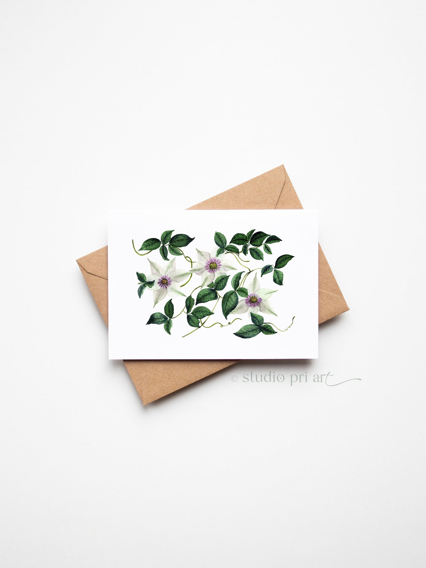 Clematis Greetings Card