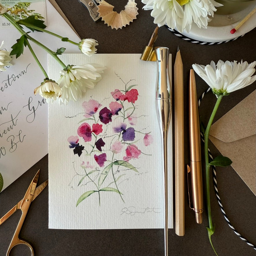 Sweet Peas Greetings Card