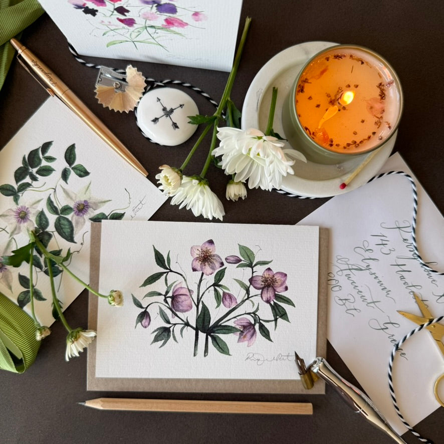 Clematis Greetings Card
