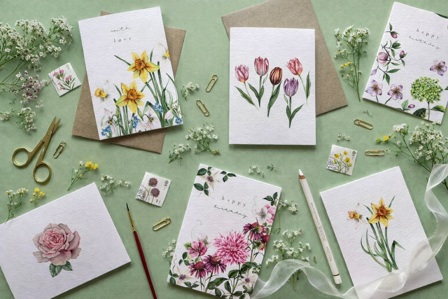 With Love Spring Floral Greetings Card