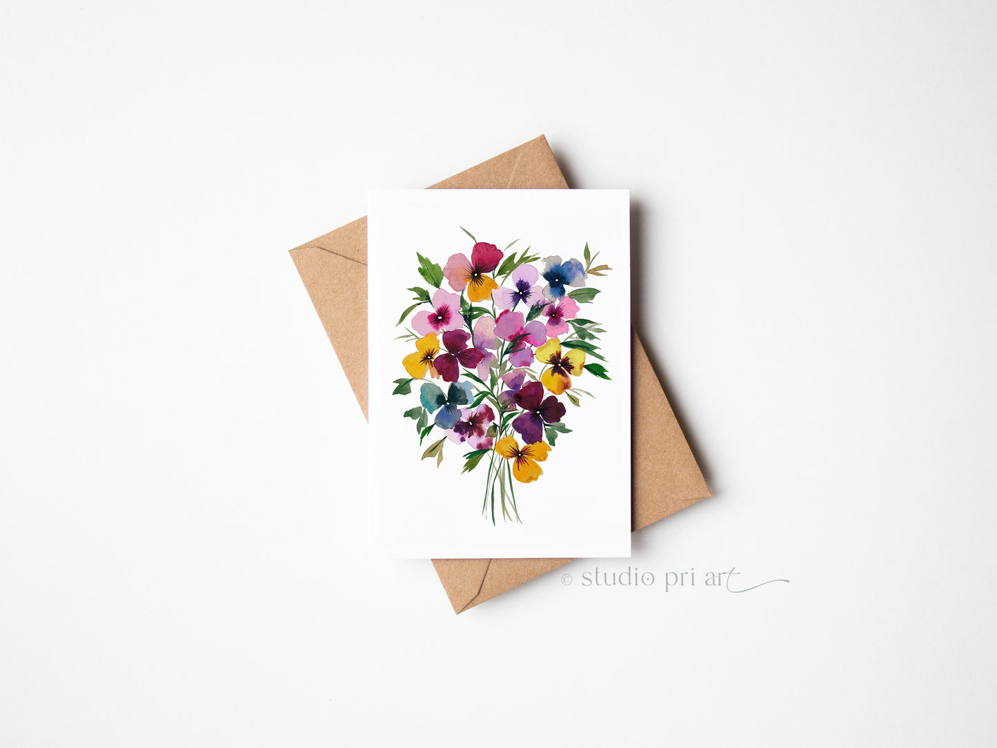 Pansies Greetings Card
