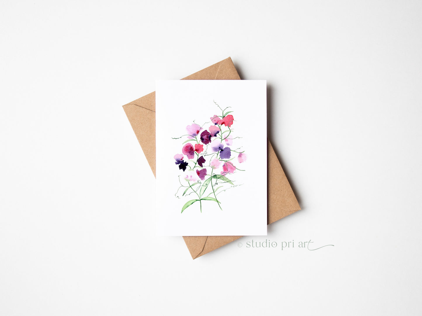 Sweet Peas Greetings Card