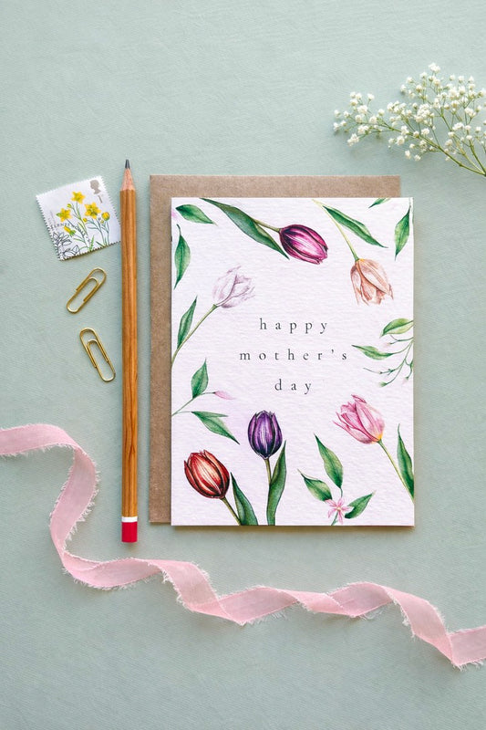 Mother's Day Tulips Floral Greetings Card