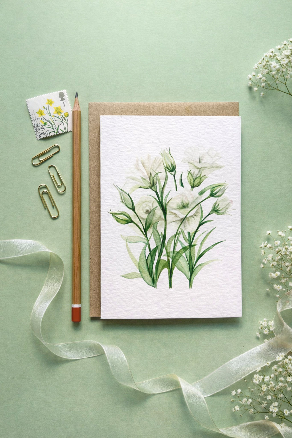 Lisianthus Floral Greetings Card