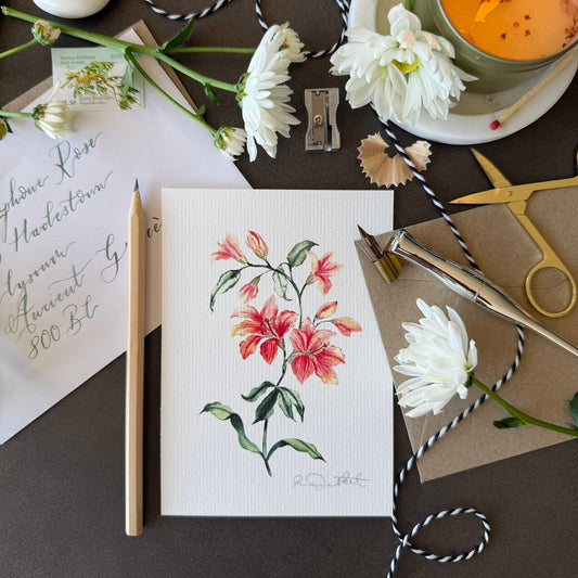 Orange Lillies Greetings Card