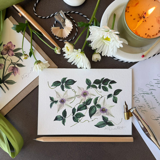 Clematis Greetings Card