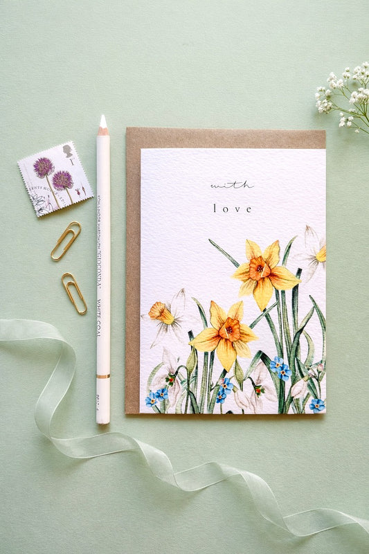 With Love Spring Floral Greetings Card