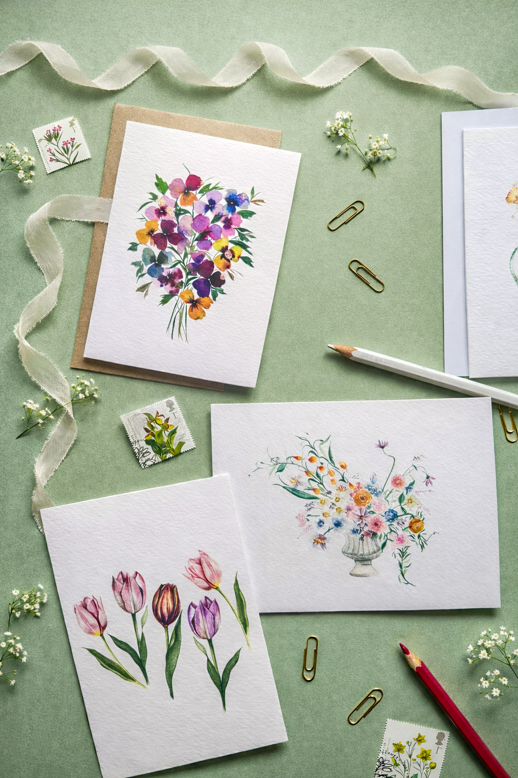 Tulips Spring Floral Greetings Card