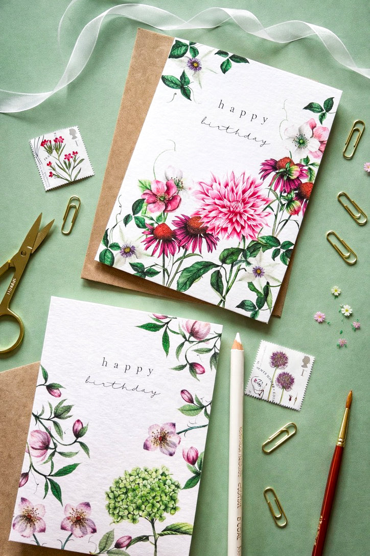 Happy Birthday Floral Greetings Card