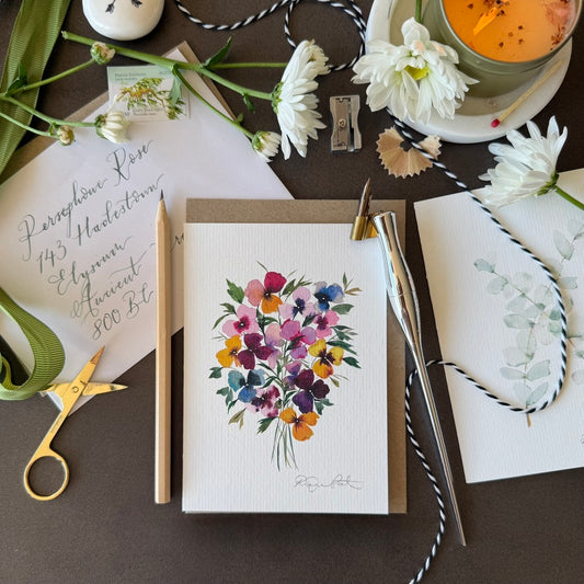 Pansies Greetings Card