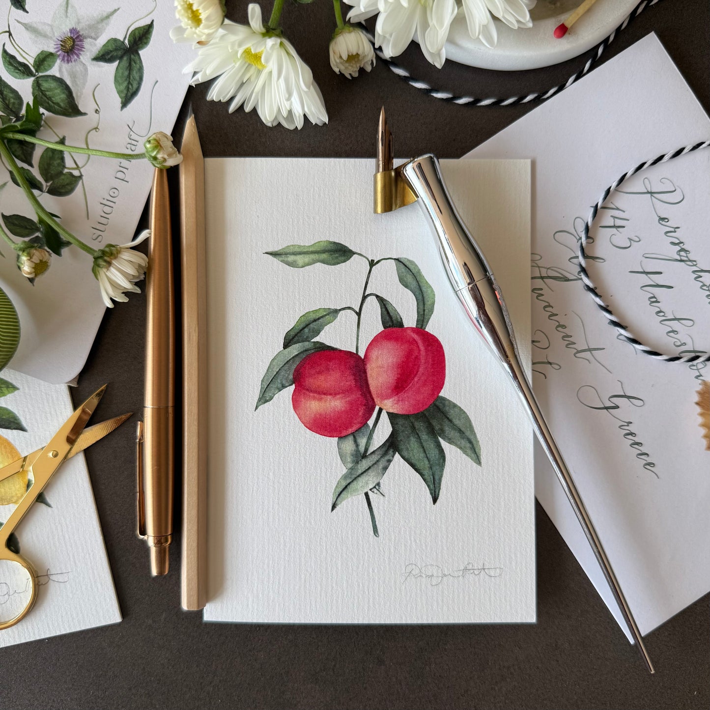 Vintage Peaches Greetings Card