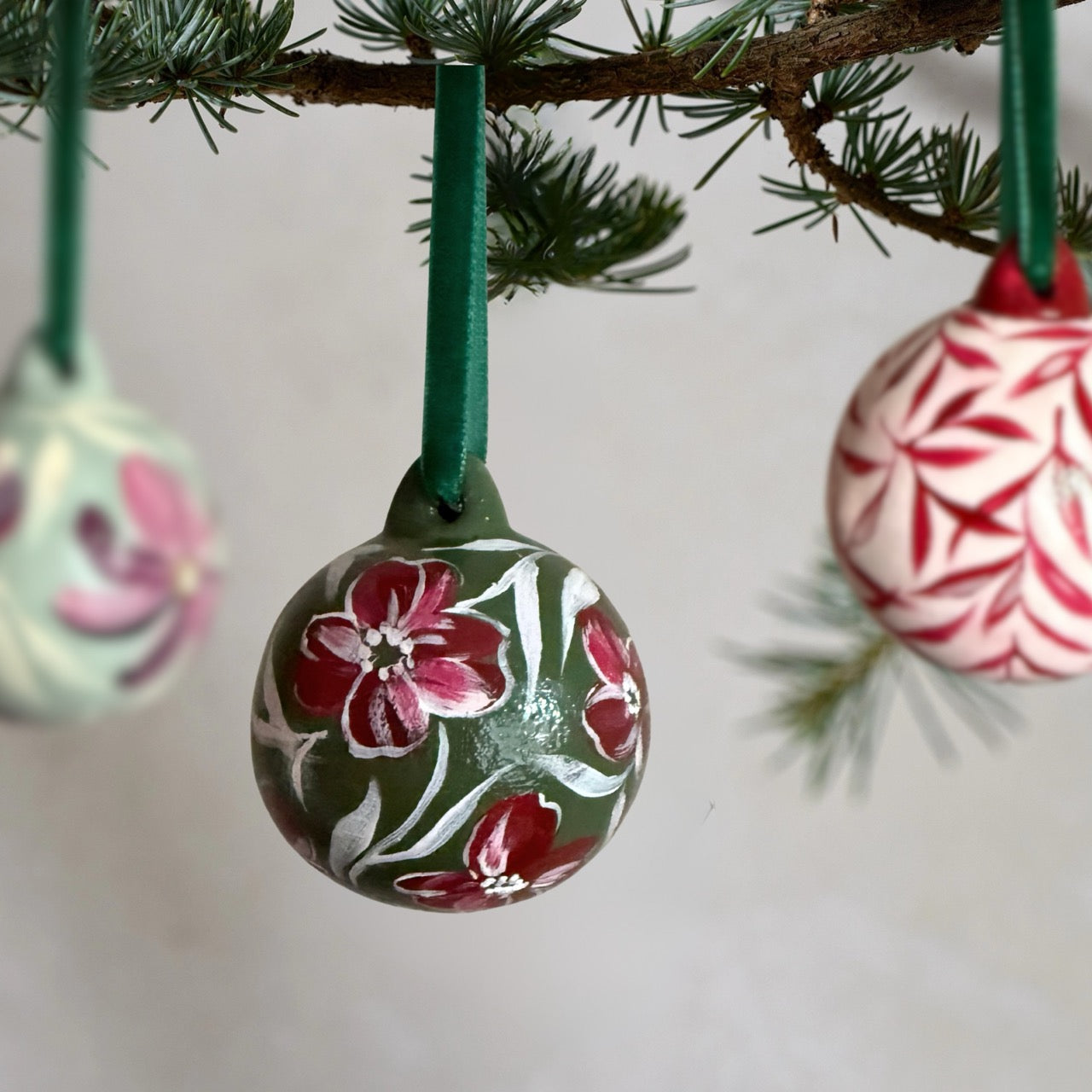 Hand-Painted Ceramic Baubles