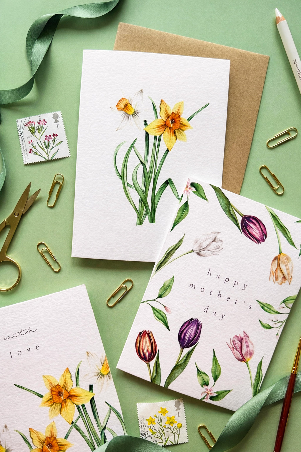 With Love Spring Floral Greetings Card