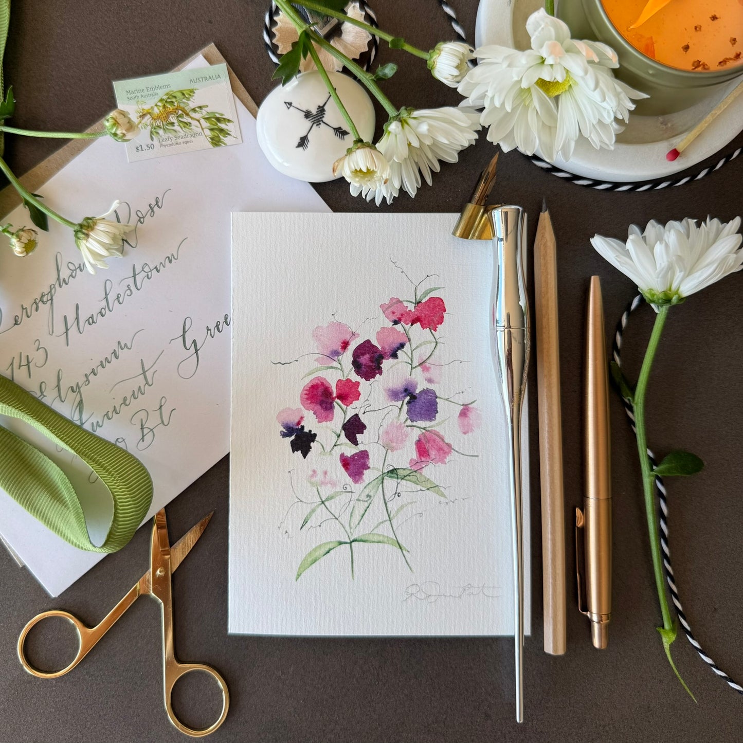 Sweet Peas Greetings Card