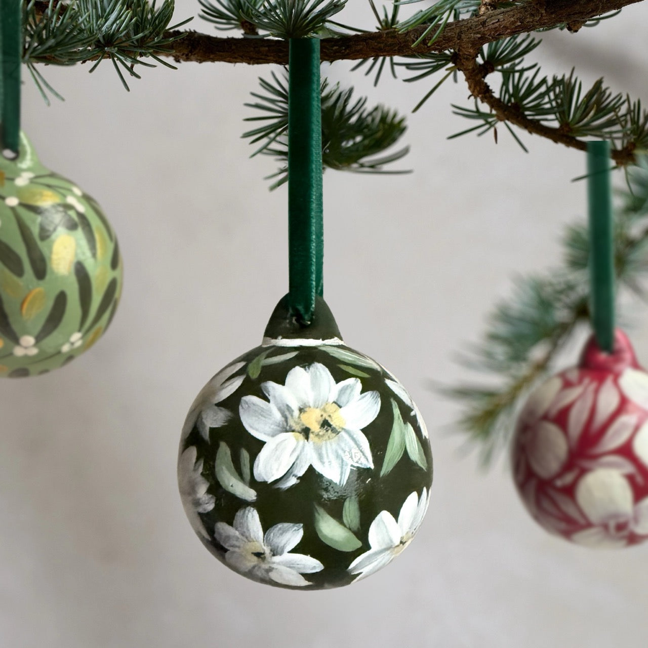 Hand-Painted Ceramic Baubles