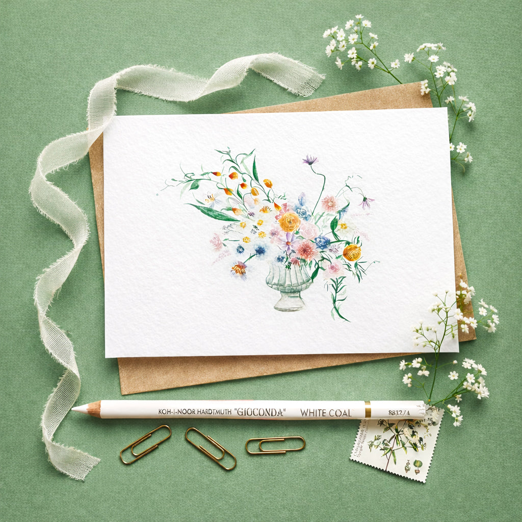 Floral Celebration Botanical Watercolour Greetings Card