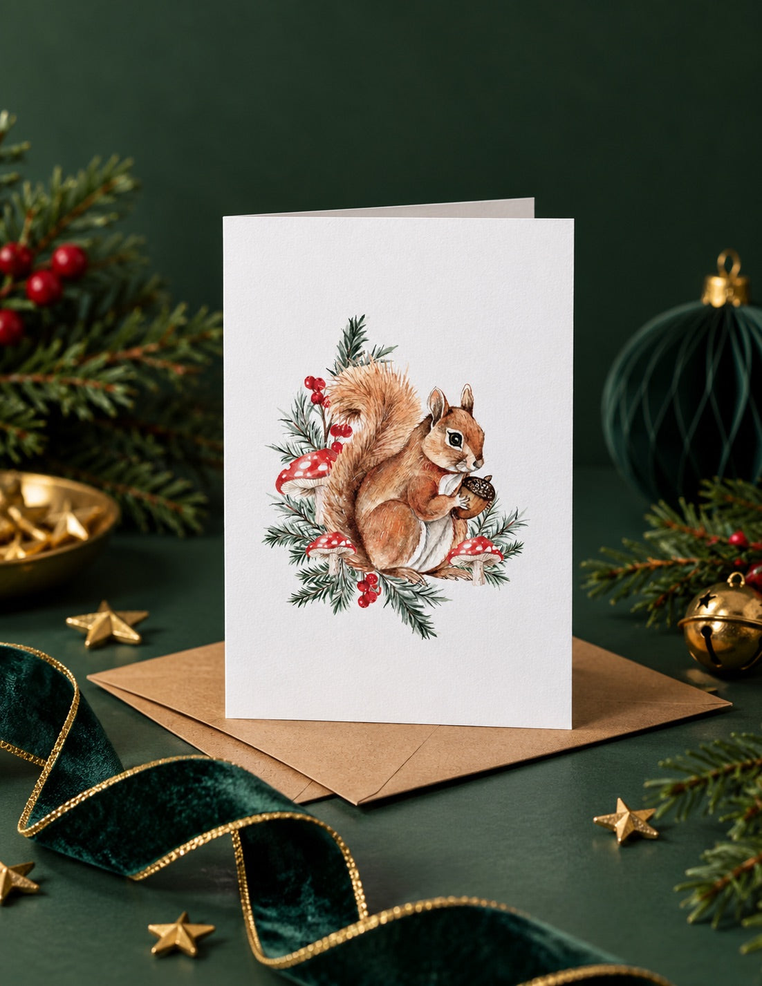 Squirrel Christmas Card