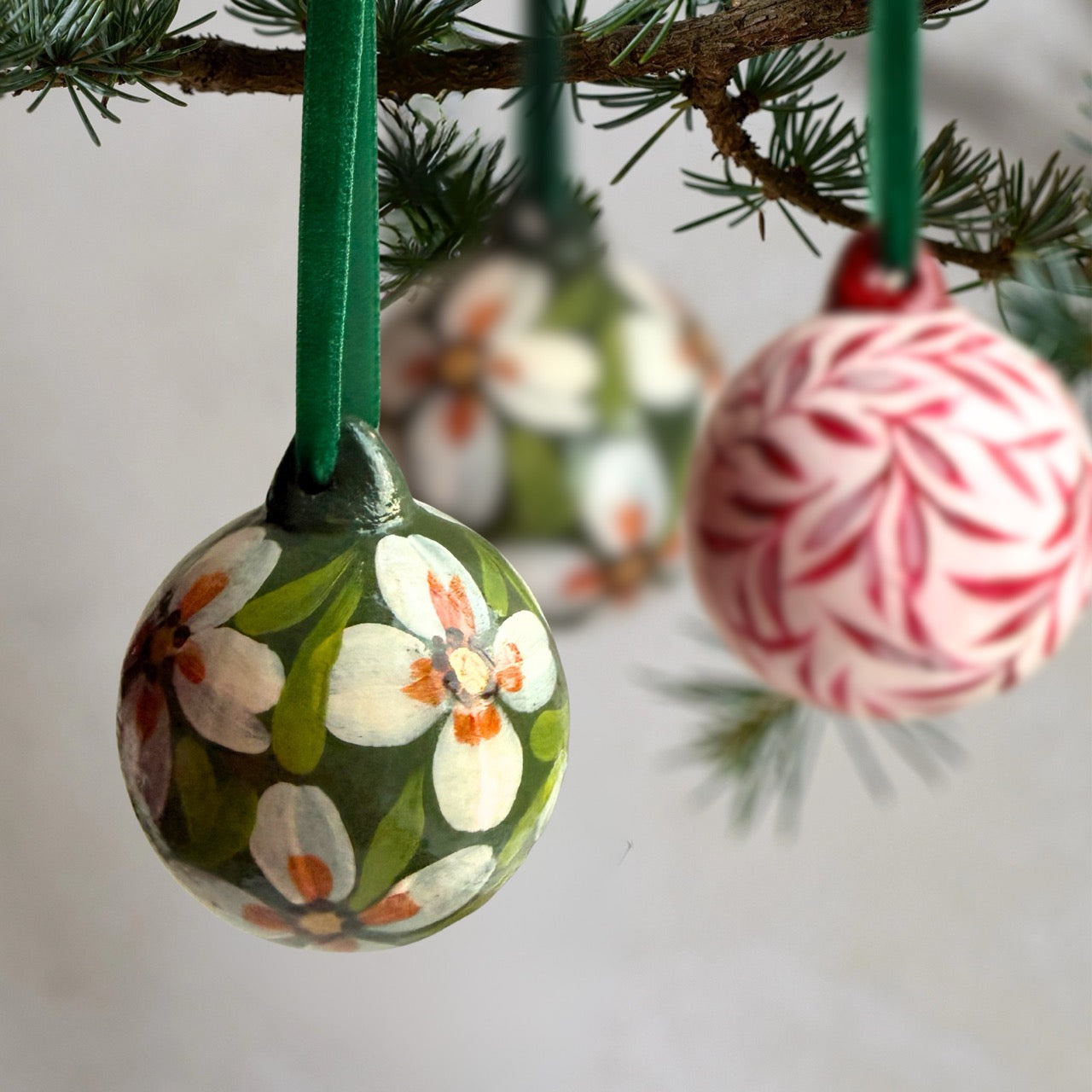 Hand-Painted Ceramic Baubles