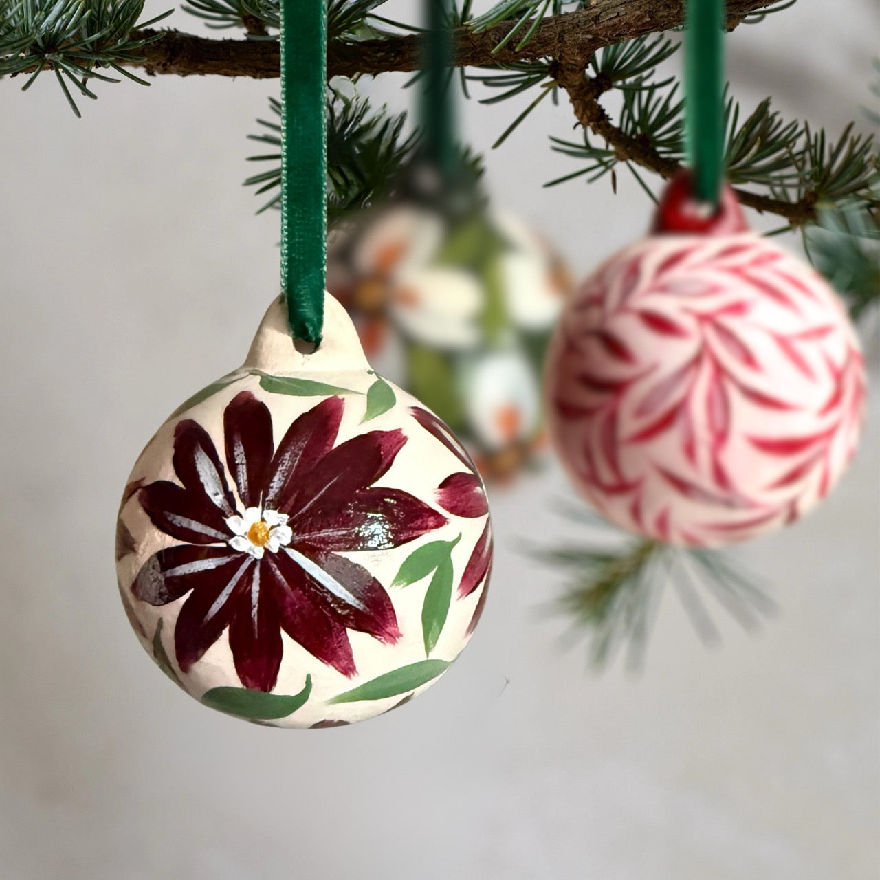 Hand-Painted Ceramic Baubles