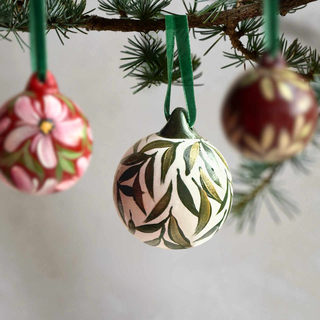 Hand-Painted Ceramic Baubles