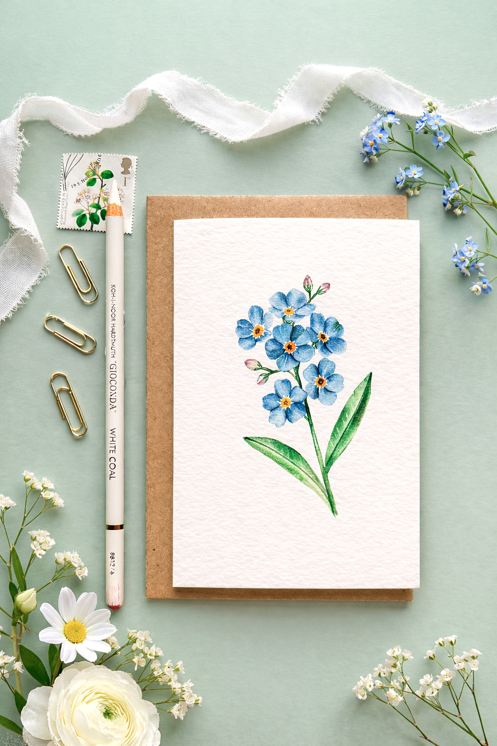 Forget Me Not Floral Greetings Card