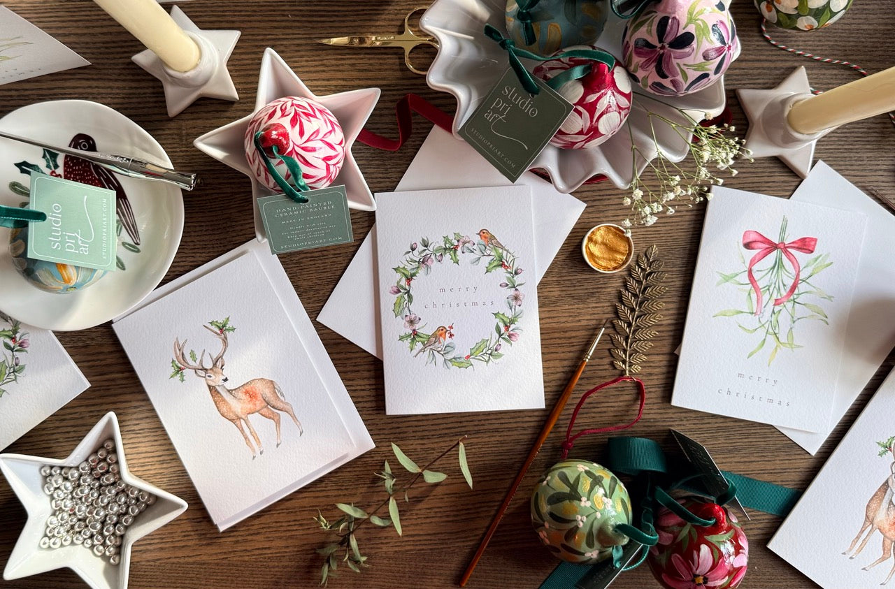 Hand-Painted Ceramic Baubles