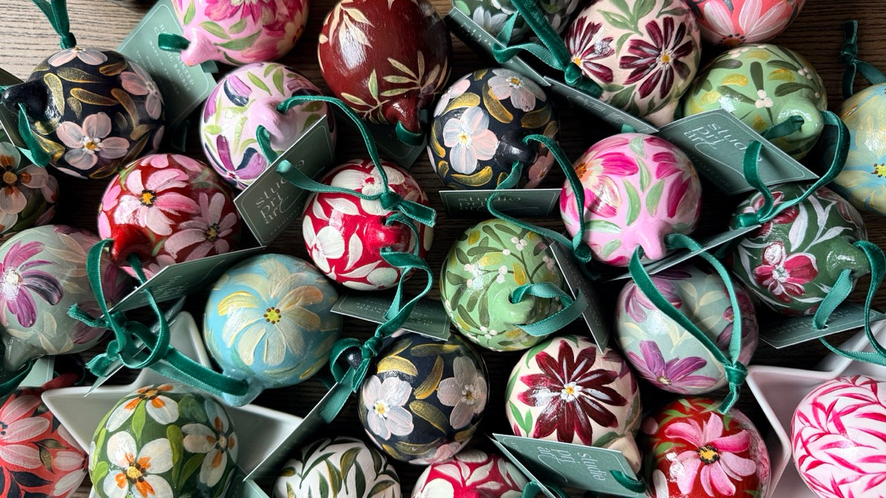 Hand-Painted Ceramic Baubles