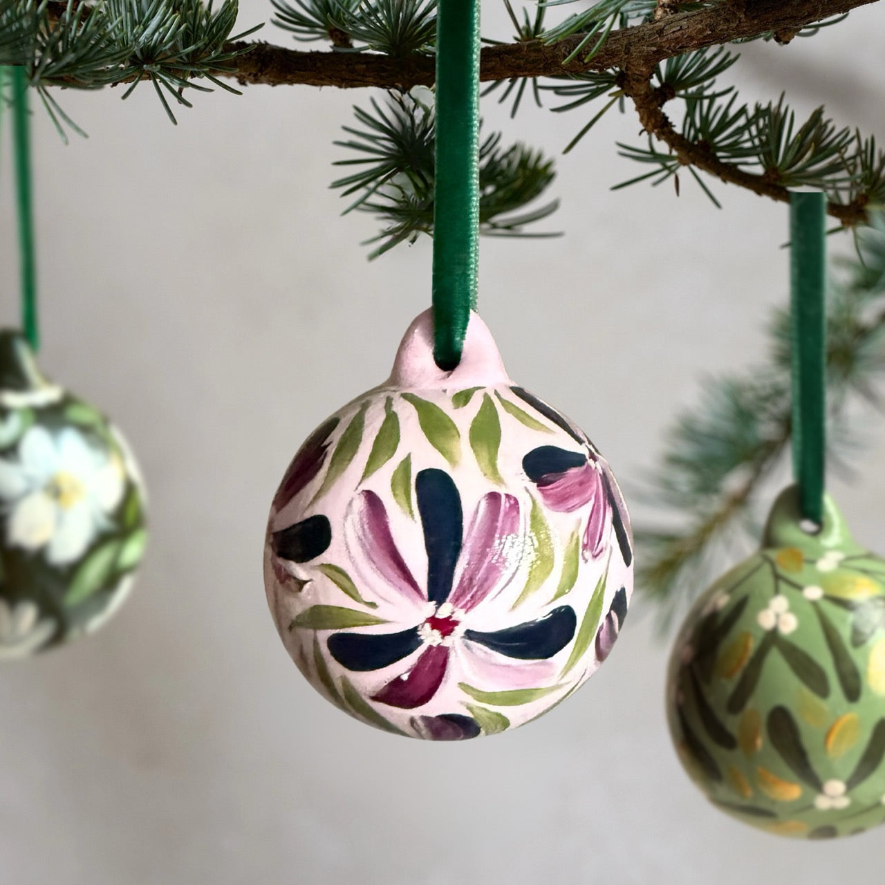 Hand-Painted Ceramic Baubles