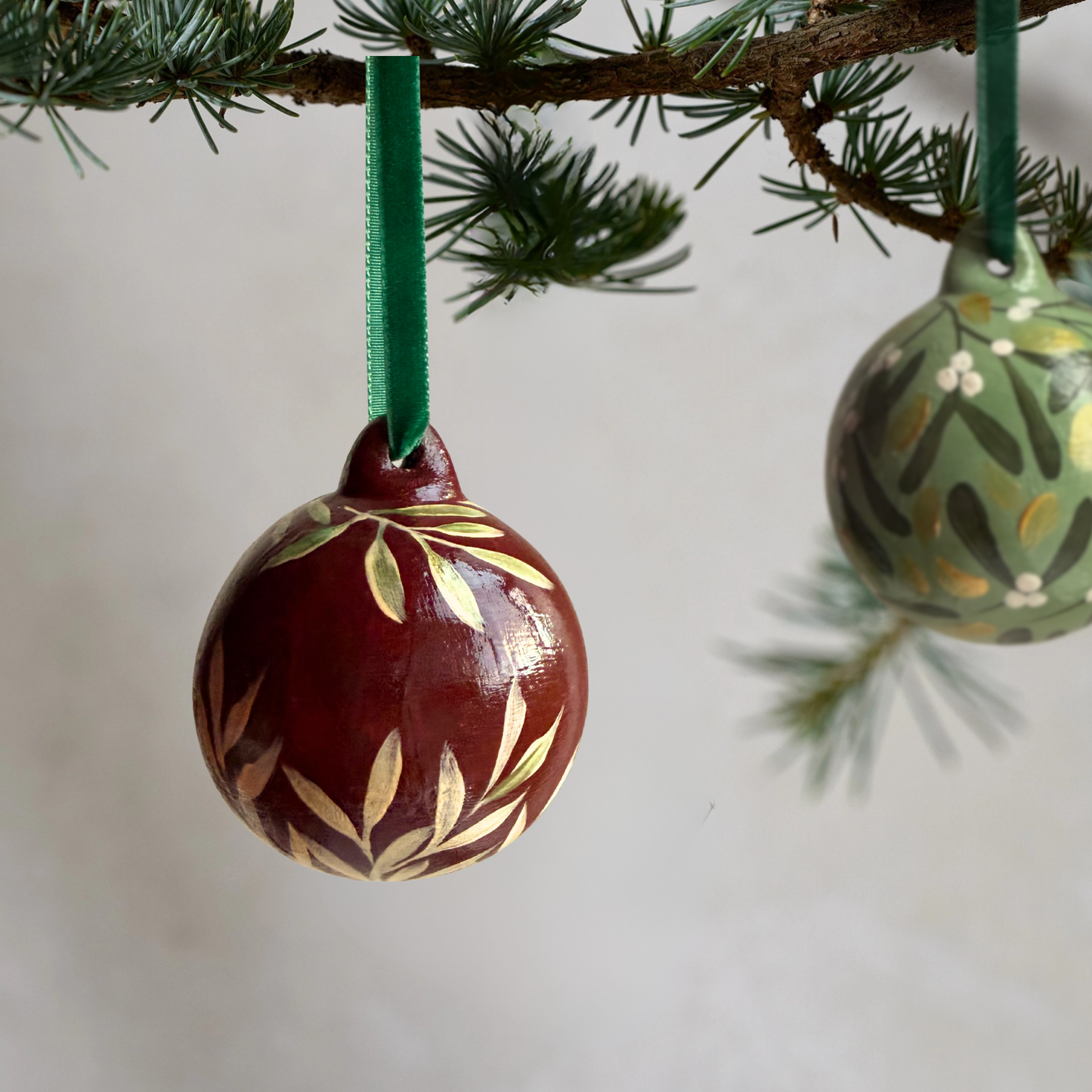 Hand-Painted Ceramic Baubles