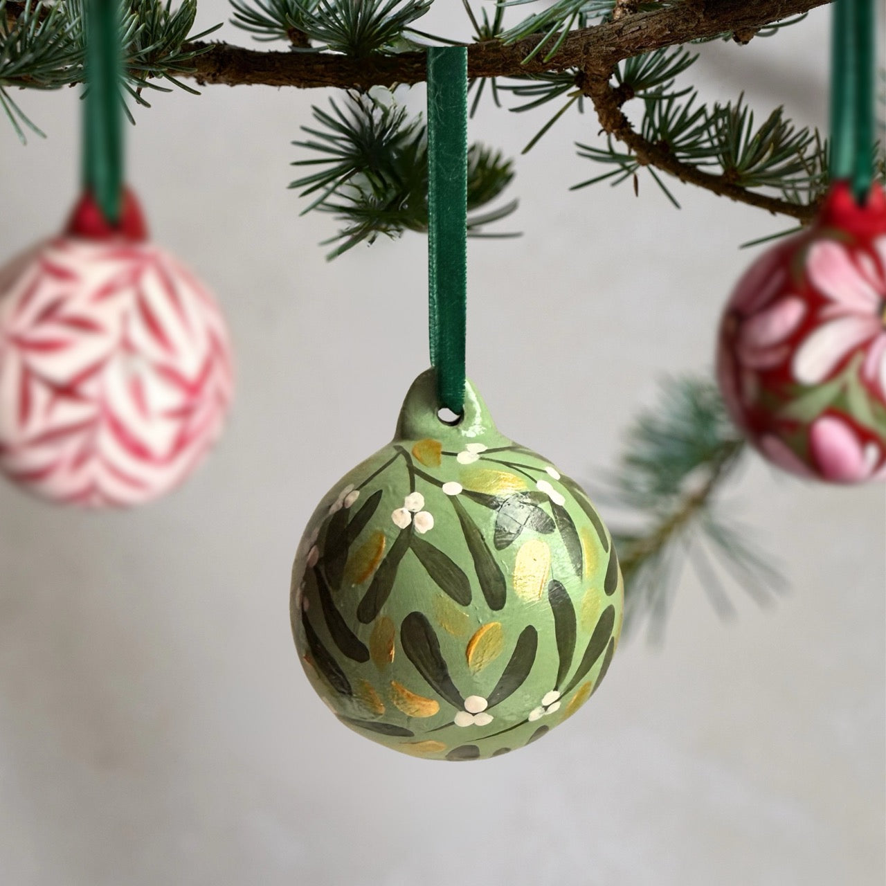 Hand-Painted Ceramic Baubles