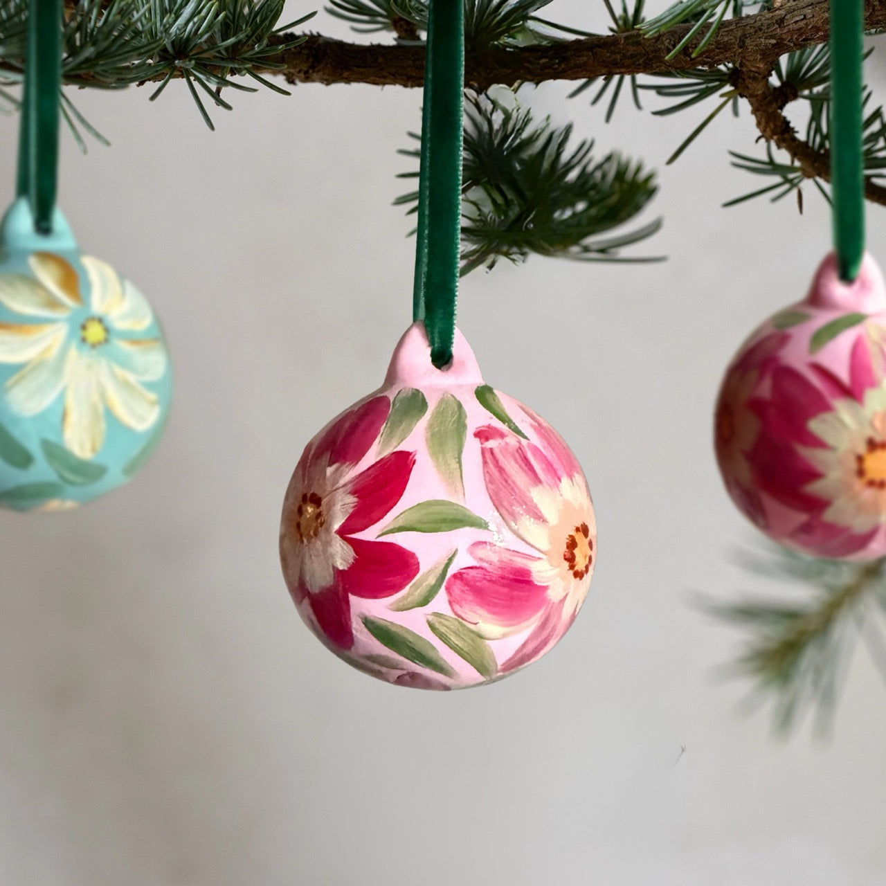 Hand-Painted Ceramic Baubles