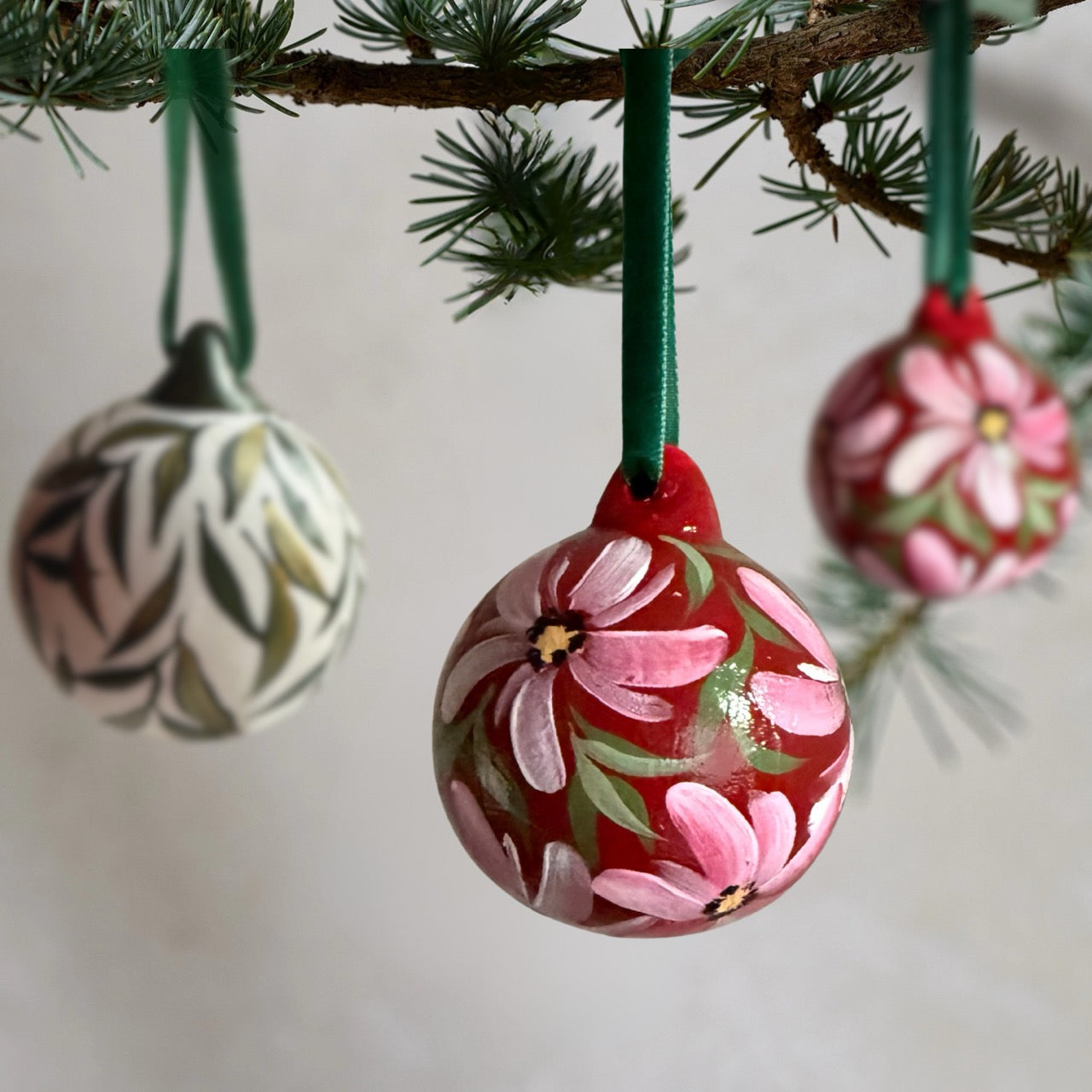 Hand-Painted Ceramic Baubles