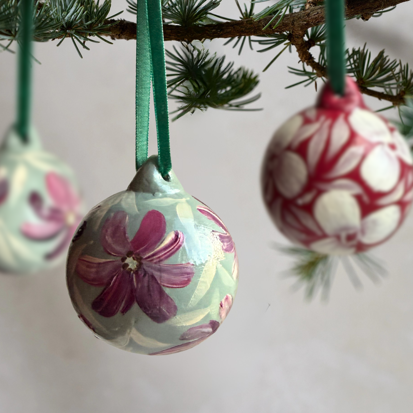 Hand-Painted Ceramic Baubles