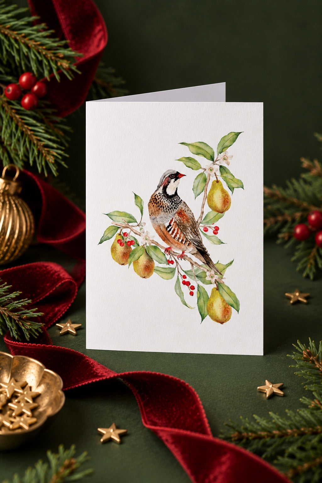 Partridge In A Pear Tree Christmas Card