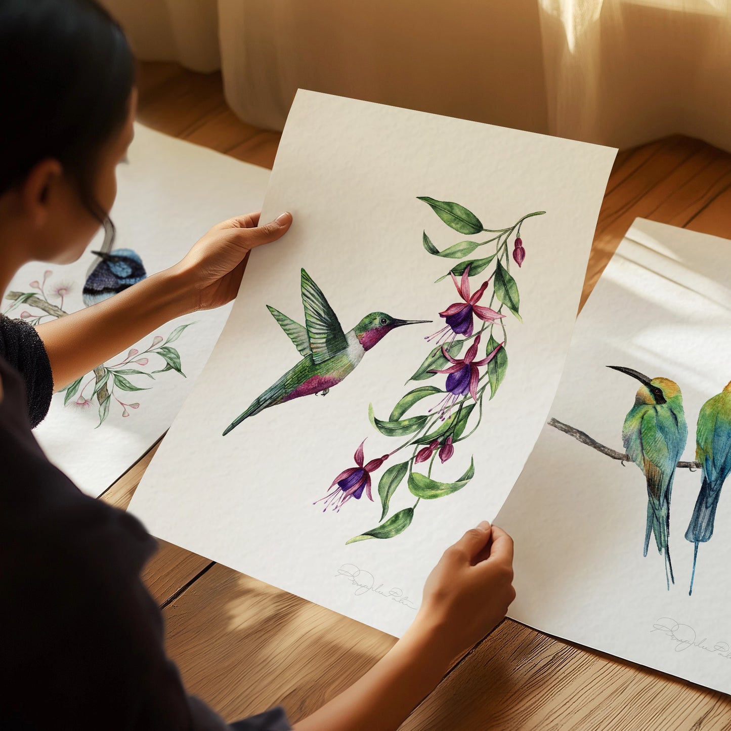 'Melissai' Rainbow Bee Eaters Fine Art Print